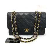 シャネル ラムスキン マトラッセ ダブルチェーン ショルダーバッグ